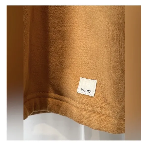Vuori Womens Large Restore Sweatshirt Drawstring Gold Camel Relaxed Oversized - Image 4