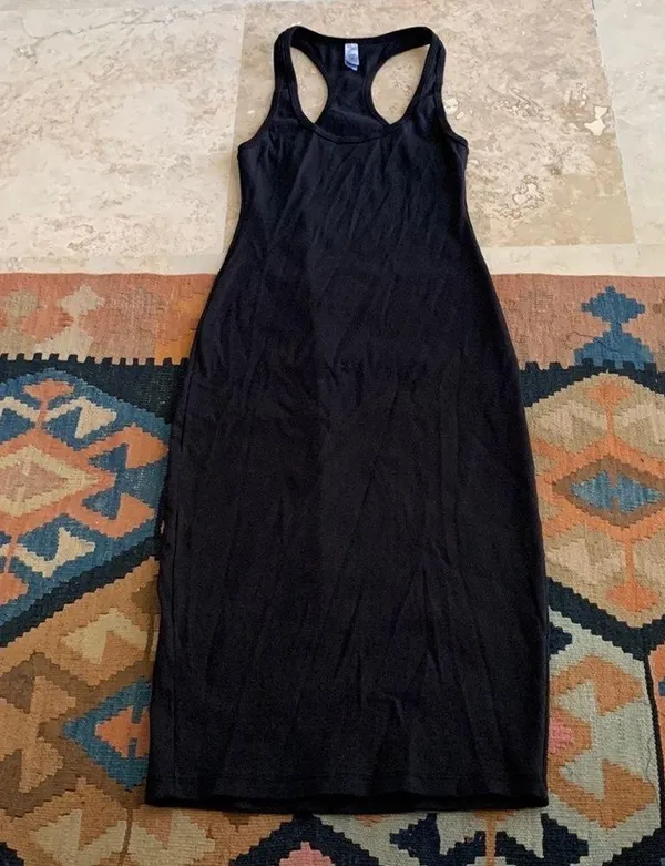 Heavy ribbed racer back dress cotton casual classic summer dress bodycon - Image 2