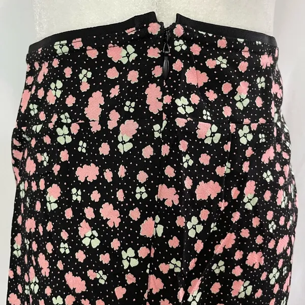 Free People New ​IRL Floral Print Slip Skirt Black Pink Combo Size 8 - Image 12
