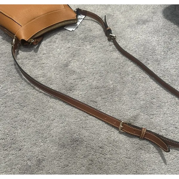 Dooney & Bourke Small Cassidy Crossbody Pebbled Leather Brown Chic Minimalist - Image 8