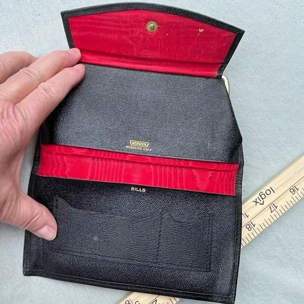 Vintage Renwick Morro Calf leather wallet. Black - Image 5