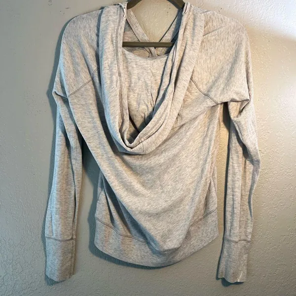 American Eagle Outfitters Y2K Blue and Gray Striped Hoodie SZ M 2000s Vintage - Image 7