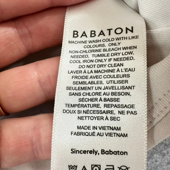 Babaton‎ Size Small Sculpt Knit Polo Top Beige Sleeveless V-Neck Crop Top - Image 4