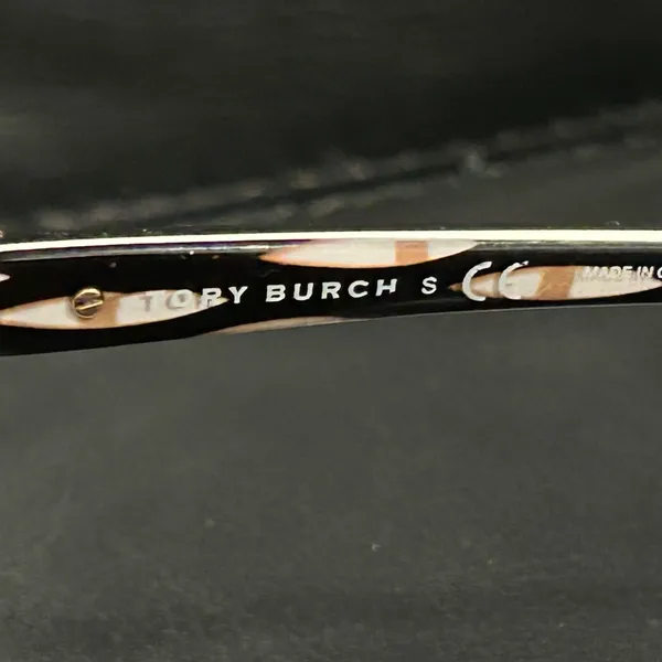 Tory Burch Black Sunglasses with Tortoiseshell Temples includes Tory Burch case - Image 4