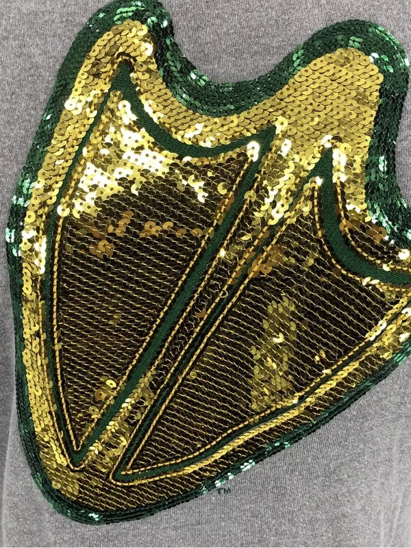 Victoria's Secret PINK 5th & Ocean Gray Green Fleece Sequin Oregon Duck Logo XS Y9 - Image 3