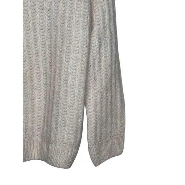 Zara‎ Women's Sweater Shawl Chunky Snap Buttons Long Sleeve Cream Sz. 13-14 - Image 8