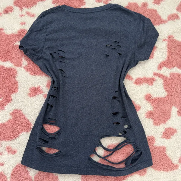 Y2k Distressed “Panthers 83” Baby Tee 🖤💥 Cut-Out Grunge Core / Hot Girl Summer Essential - Image 4