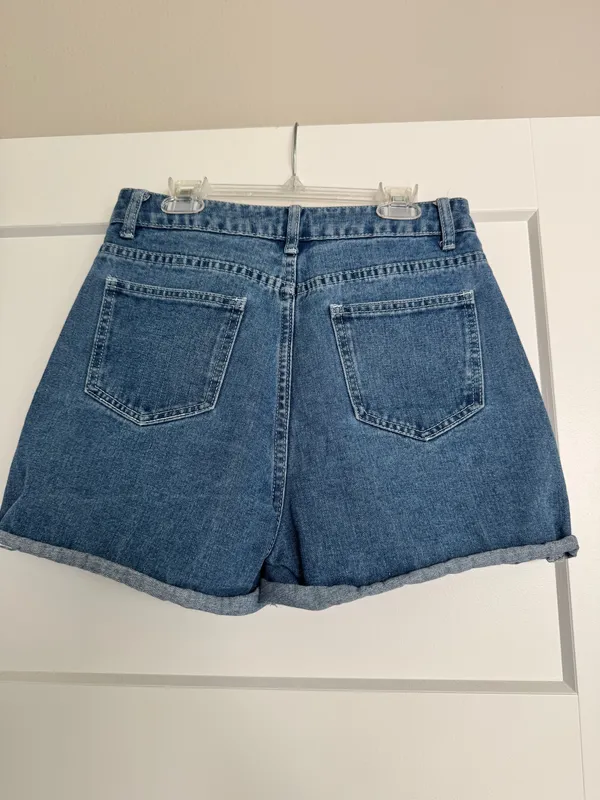Retro mom jean shorts Blue - Image 2