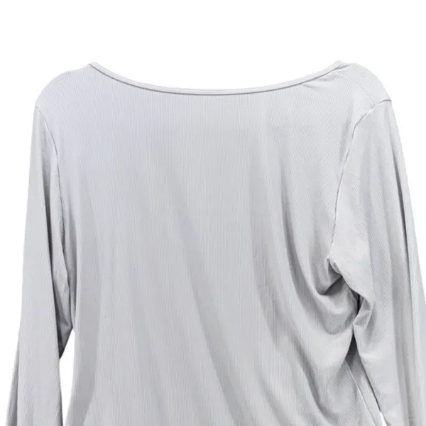 Halara Bodysuit XL‎ Ribbed Square Neck Light Gray Baselayer Minimalist Staple - Image 4