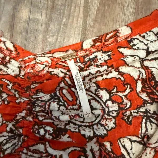 Free People Floral Say the Word Ruched Long Sleeve Top - Image 3