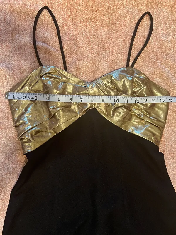 Vintage fancy black and gold bridesmaid wedding guest dress - Image 5