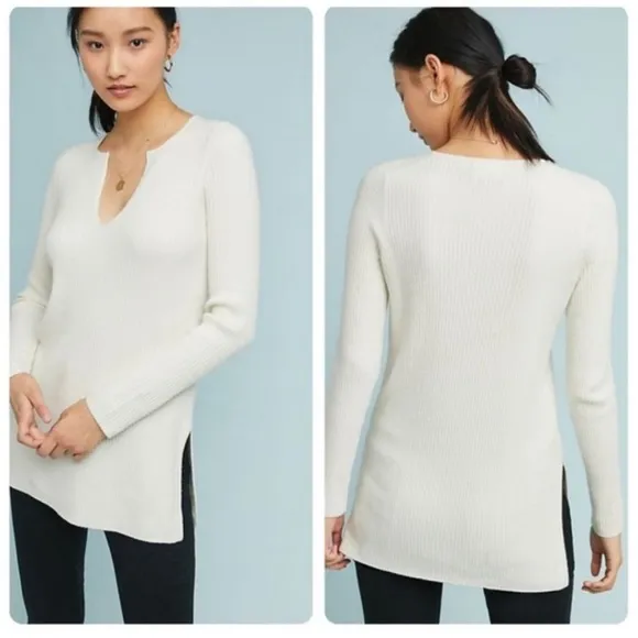 Ett:twa Amrita Ribbed Sweater Tunic Ivory Size XS - Image 2