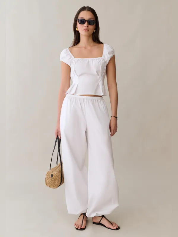 NWT Few moda Lee Cotton Pant size Large L white CAARA - Image 3