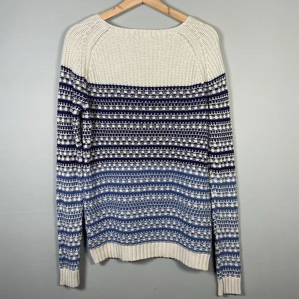 BDG Waffle‎ Knit Long Sleeves Multi Color Blue Womens preppy Sweater Size S - Image 5