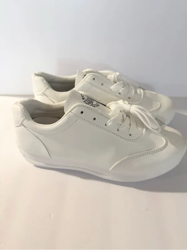 New Women White Leather Casual Shoes Low Top Sneakers Size EU 36 / US 6 No Box - Image 5