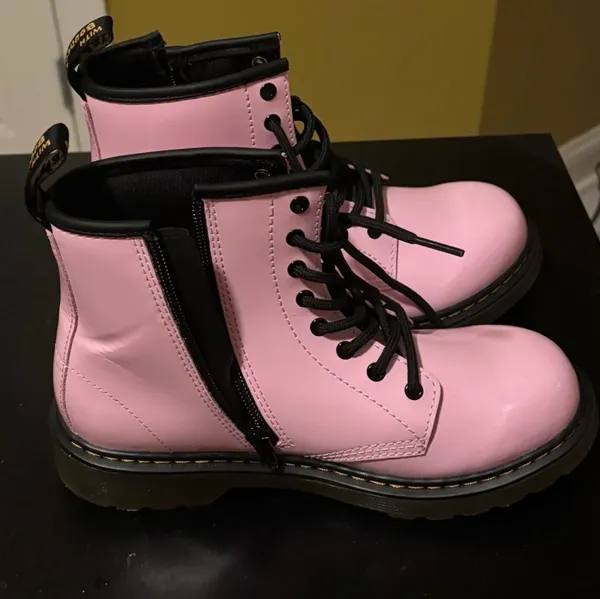 Dr. Martens Light Pink Boots with Black Accents and bouncing soles)(UK3-US4Med) - Image 8