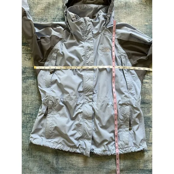 The North Face Light Blue Dark Gray Color Block Waterproof Hyvent Jacket M - Image 11