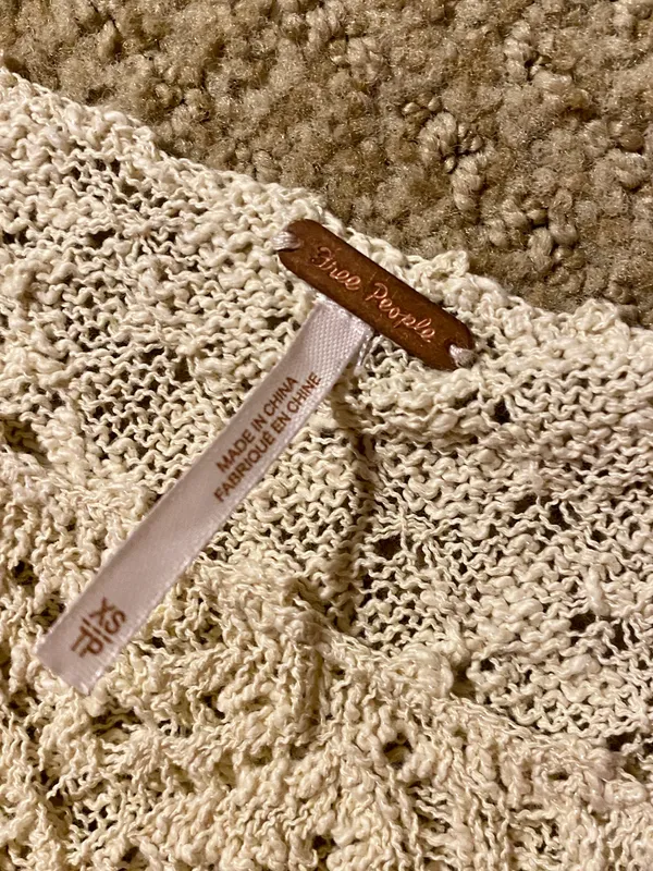 Free People NWOT Crochet Knit Top Boho Farmhouse Cottagecore Princess - Image 2