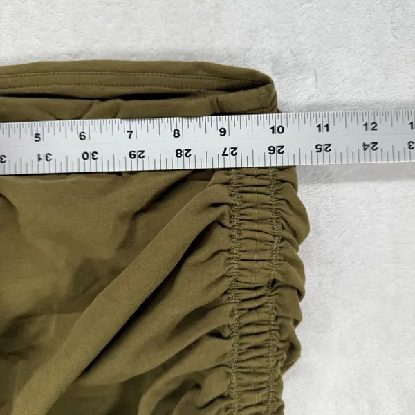 Aritzia Tna Ruched Mini Skirt Olive Green‎ Bodycon Stretch Fitted Casual 2XS - Image 2