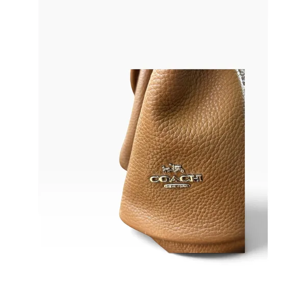 Coach Charlie Backpack Brown Pebbled Leather Turnlock F37582 - Image 3