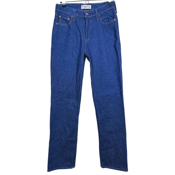 Abercrombie & Fitch Curve Love Low Rise Baggy Jeans Size 25 Long Dark Wash - Image 2
