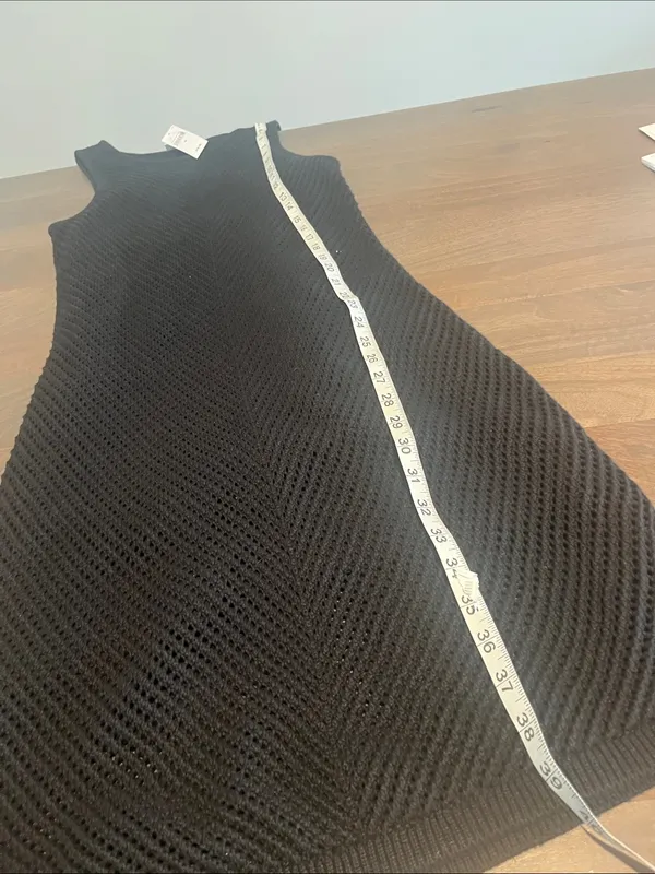 GAP Black Textured Sleeveless Midi Dress Sz M NWT - Image 3