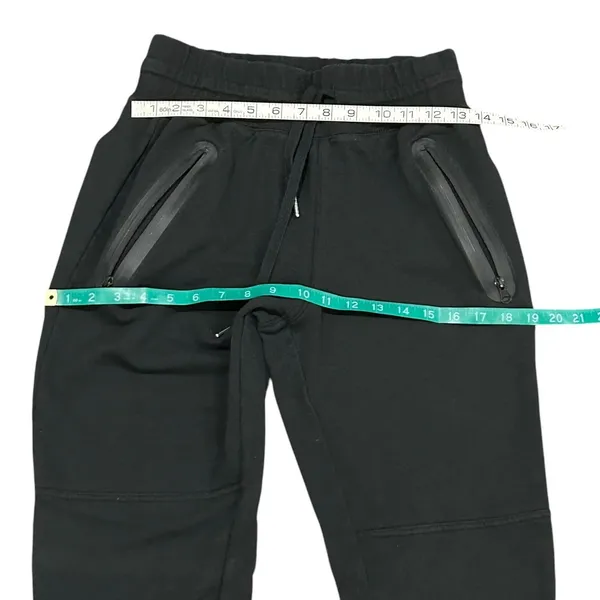AgCatton Black Tech Fleece Joggers Slim Fit Drawstring Sweatpants Women Medium - Image 6