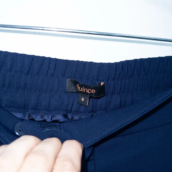 New Quince Navy Blue Stretch Crepe Ankle Pants Size 8 - Image 5