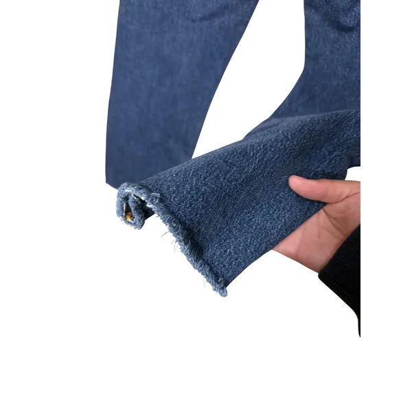 Levi's Premium Wedgie Straight Jeans Dark Wash Button Fly Raw Hem Size 27 - Image 8