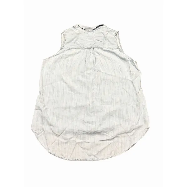Frank & Eileen Fiona Sleeveless Button Up Shirt Women's L Chambray - Image 2