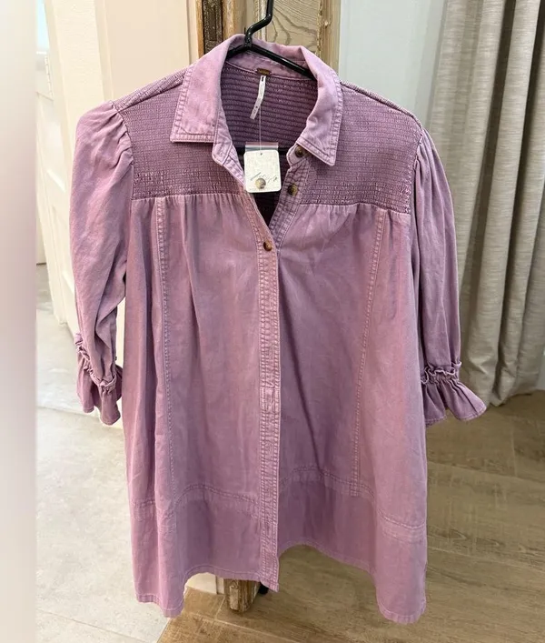 FREE PEOPLE Vanessa Denim Tunic By - Orchid Dust - Image 2