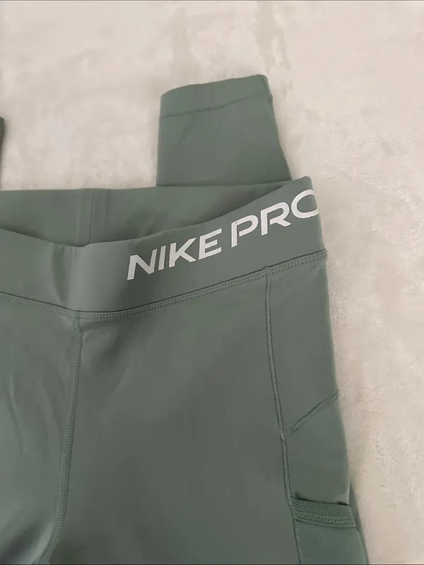 Nike Pro Therma Fit Sage Green with Side Mesh Panels - Image 3