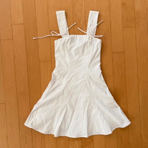 Princess Polly Honey Suckle white mini dress with tie straps and corset back - Image 2