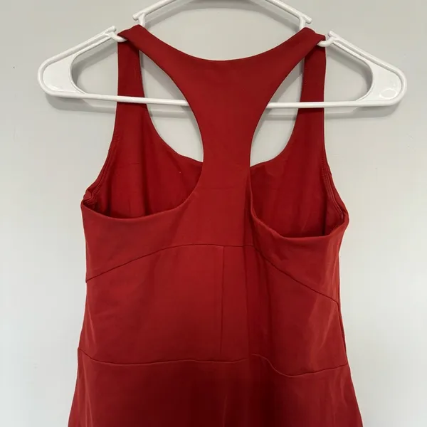 Girlfriend Collective Orange Sleeveless Exercise Dress - Image 5