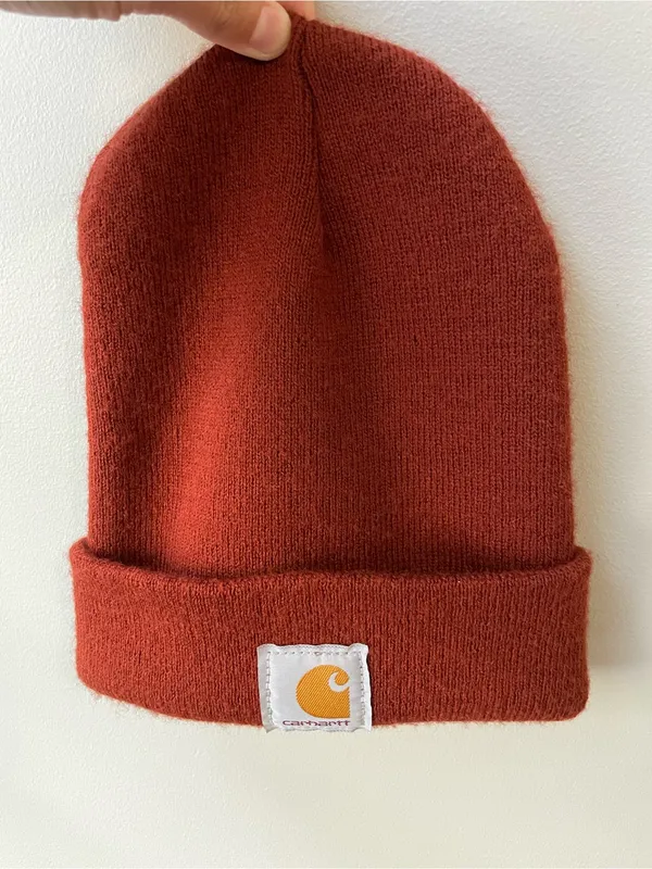 Carhartt Burnt Orange Ribbed Cuffed Beanie - Image 7