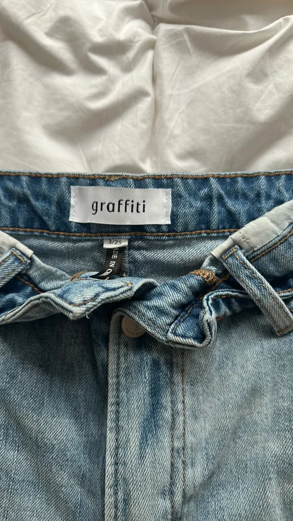 Foldover Waist Jeans Blue Size 25 - Image 3