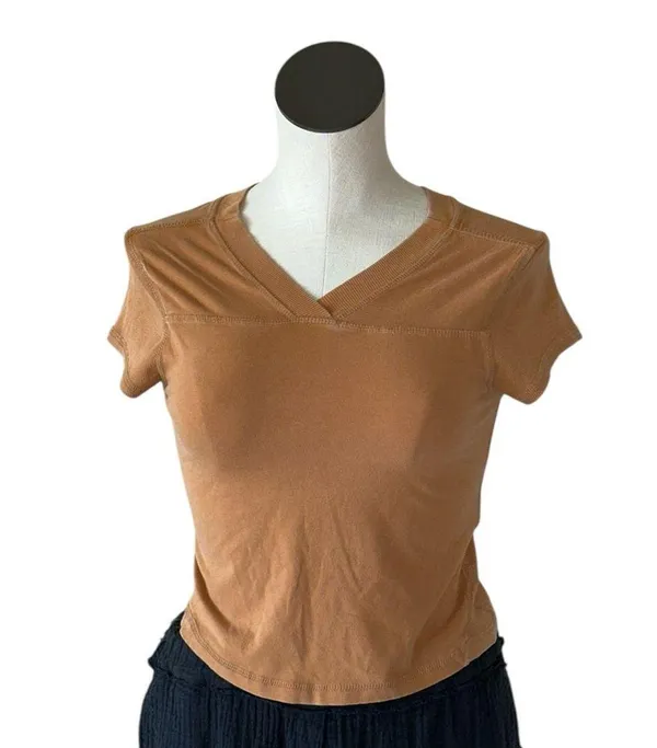 NWOT Free People Movement Hot Shot Baby Tee In Color Camel Stretch - Image 2