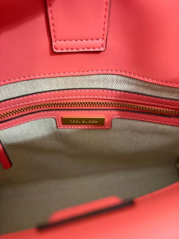 NWT Tory Burch Ella Small Tote in Coral Crush - Image 3