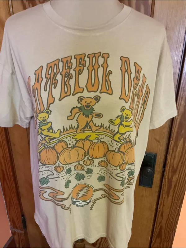 American Eagle Grateful Dead Pumpkin Patch Bears Graphic Band Tee XS Oversized - Image 6