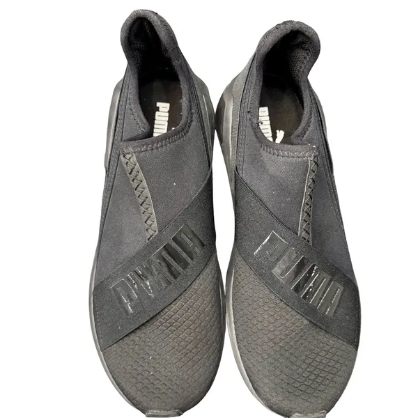 Puma Black Slip-On Sneakers Womens 8 Casual Comfort Streetwear Shoes Excellent!! - Image 3