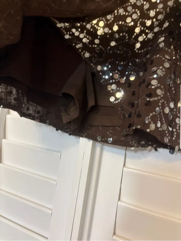 Emerson Lang Brown Sequin Skort Size Small Black - Image 3