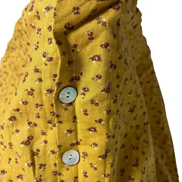 Madewell Kacie Mini Shirtdress Bitsy Bouquet Yellow Floral Size 10 - Image 11