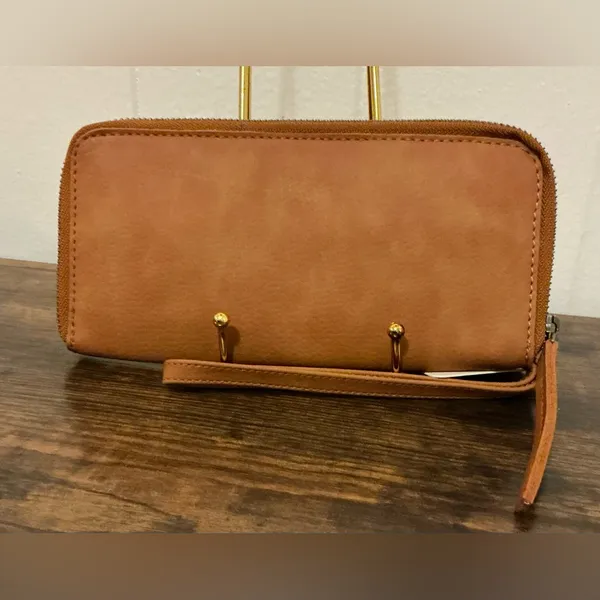 Free People Distressed Vegan Leather Wristlet Wallet - Image 2