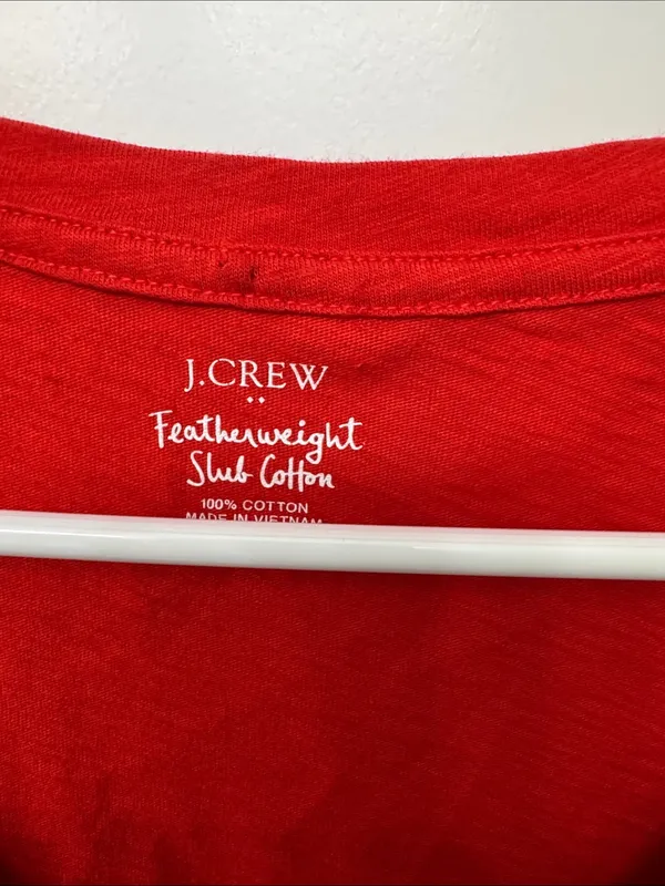 J. Crew Bright Red V-Neck Slub Cotton Tee - Image 2