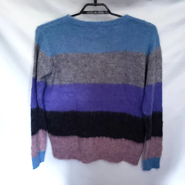 En Creme Under the Stars Womens Sweater Sz M Fuzzy Colorblock Indie Y2K Cozy - Image 7