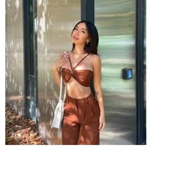 PRINCESS POLLY Elana Crop Top Size 12 US Brown Tan - Image 2