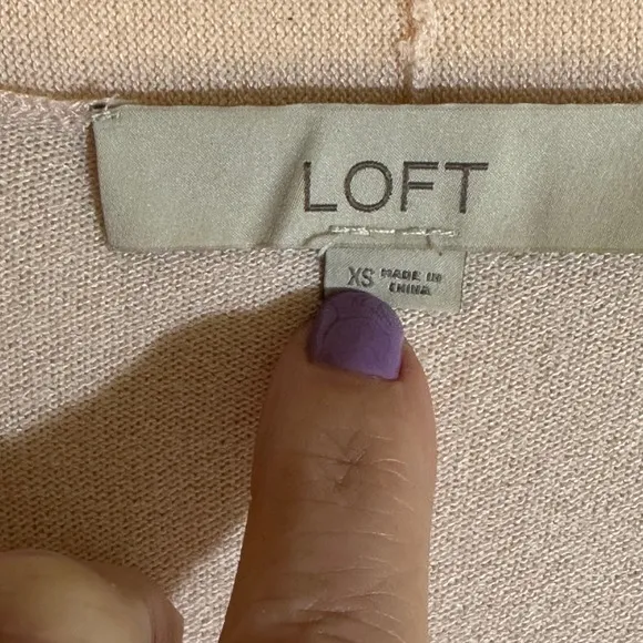 LOFT Women's Pink Lightweight Open‎ Front Long Sleeve Cardigan Sweater XS - Image 12