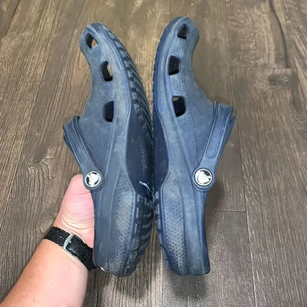 Crocs navy blue rubber ortho arch support washable nursing clogs - Image 3