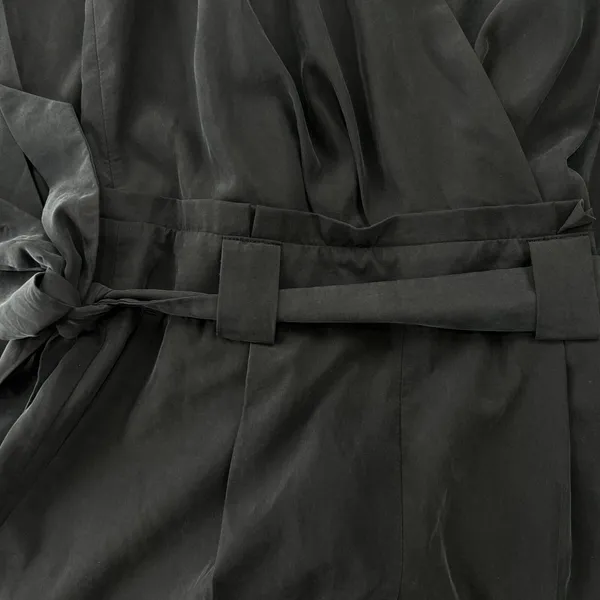 Express Sleeveless Jumpsuit Back Zip Black Size Zero Belted Casual‎ Classic 90's - Image 6