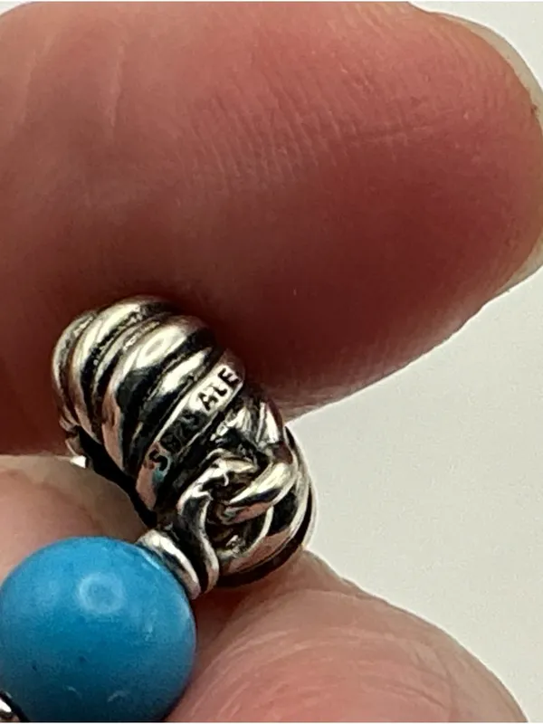 Pandora Turquoise Bead Dangle Charm Sterling Silver ALE - Image 5